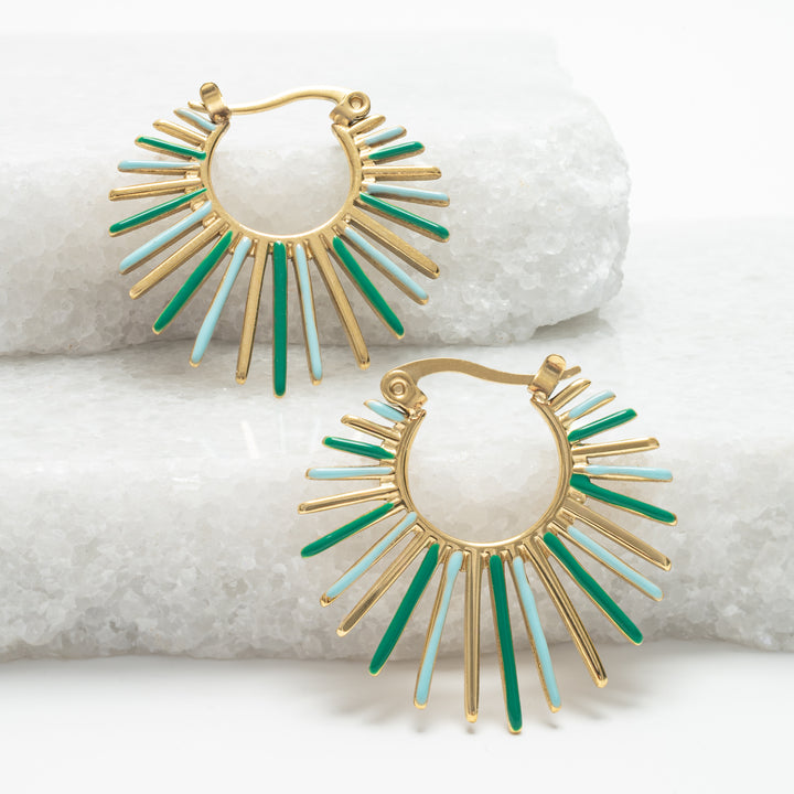 Radiant Rise Hoops in Mint