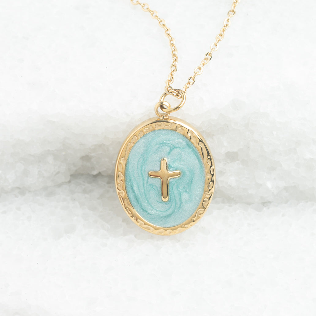 Shine Bright Cross Pendant in Mint – Starfish Project UK