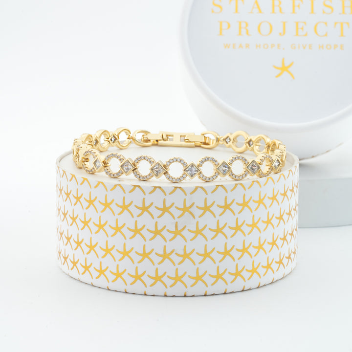 Starfish Project brand, symbolism for hope, bracelets like Pandora, women's gold bracelet, bracelet with zircon stones, xmas present ideas