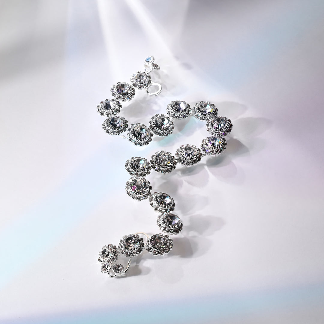 Peony Bloom Headband in Silver