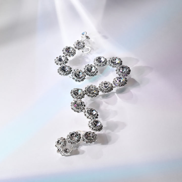 Peony Bloom Headband in Silver