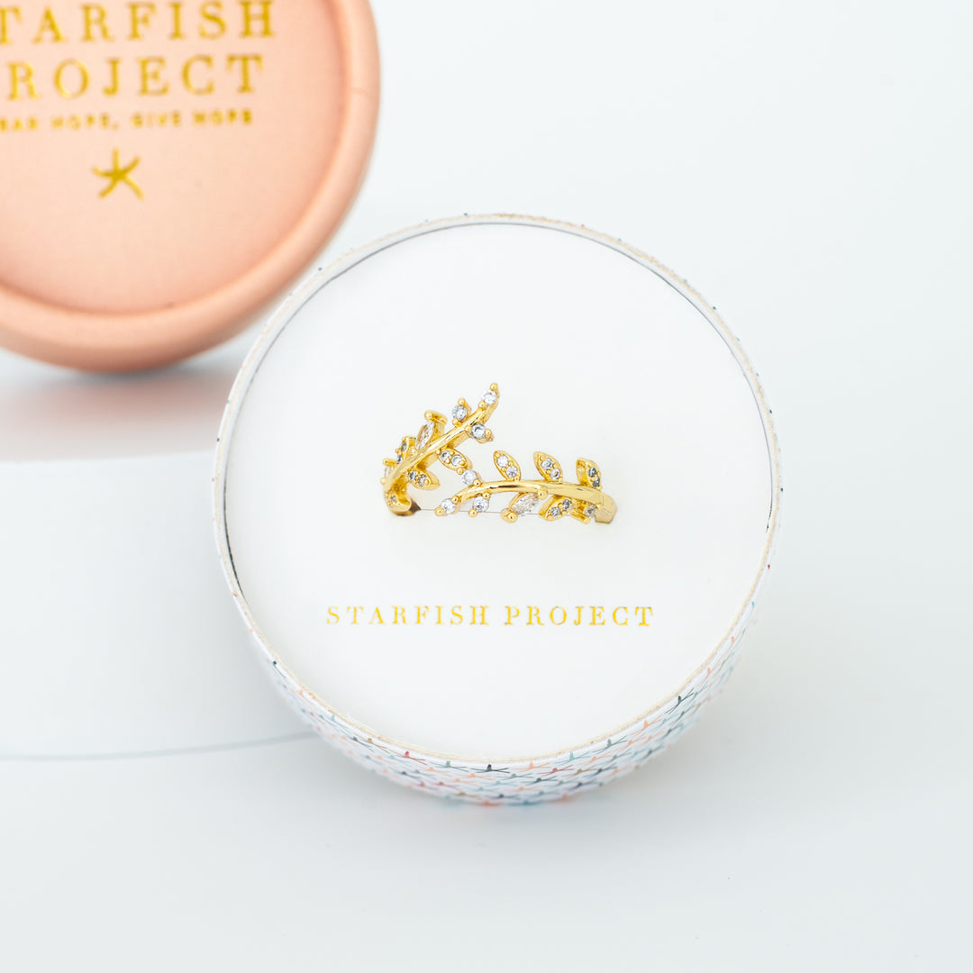 Starfish Project ring jewellery box, symbolism for hope, women's fair trade jewellery organization