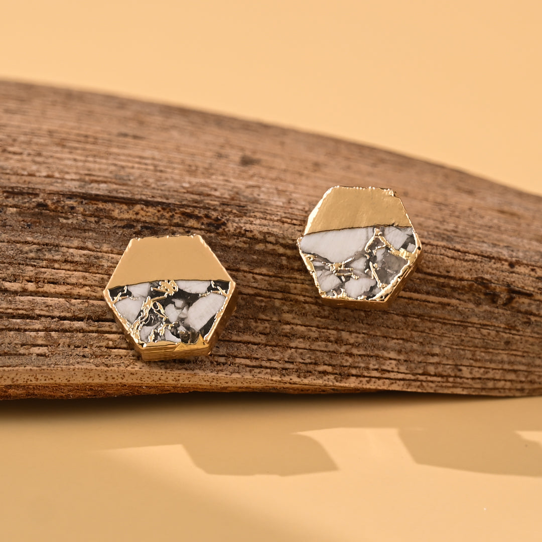 Canopy Stud Earrings – White Turquoise