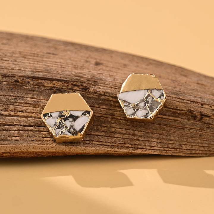 Canopy Stud Earrings – White Turquoise