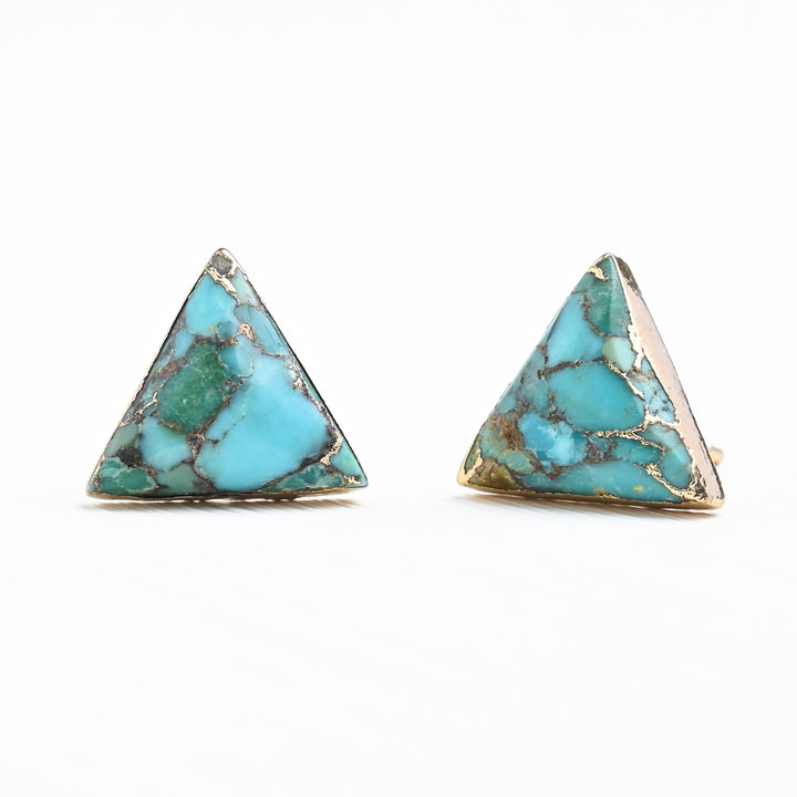 Ellie Triangle Turquoise Studs