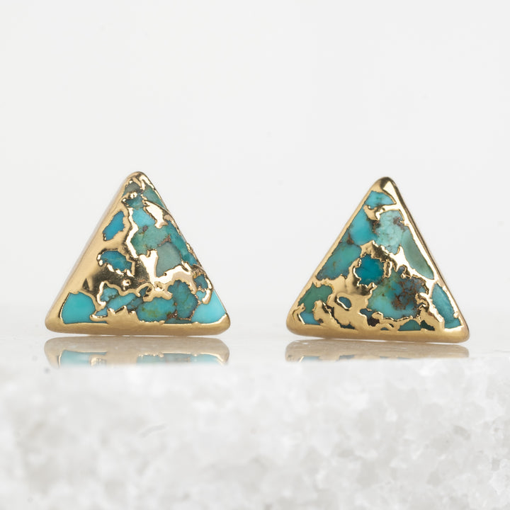 Ellie Triangle Turquoise Studs