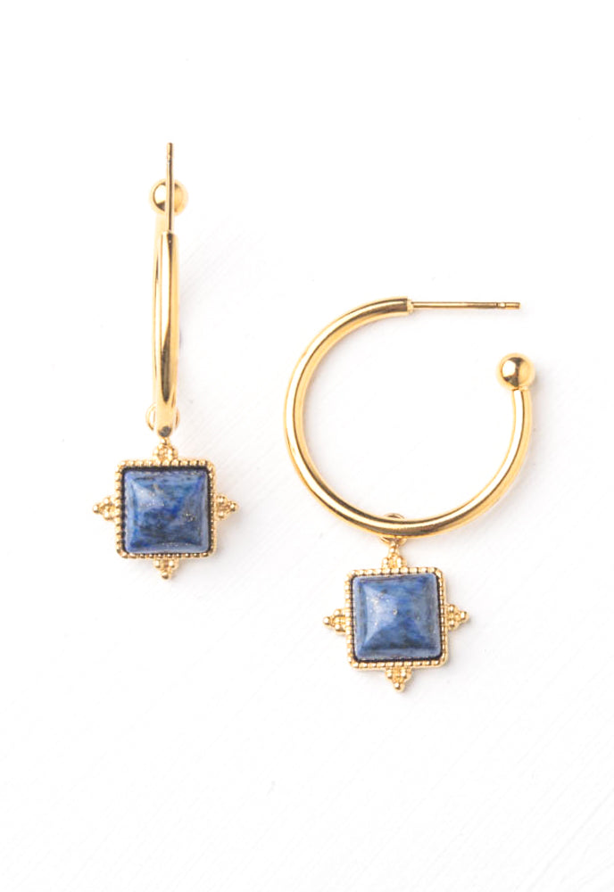 Contented Earrings in Captivating Blue Lapis