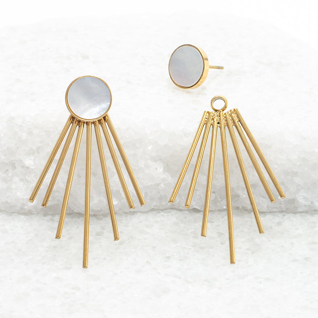 Gold earrings with pearl center, pearl pendant, pearl earrings for women, jewellery business