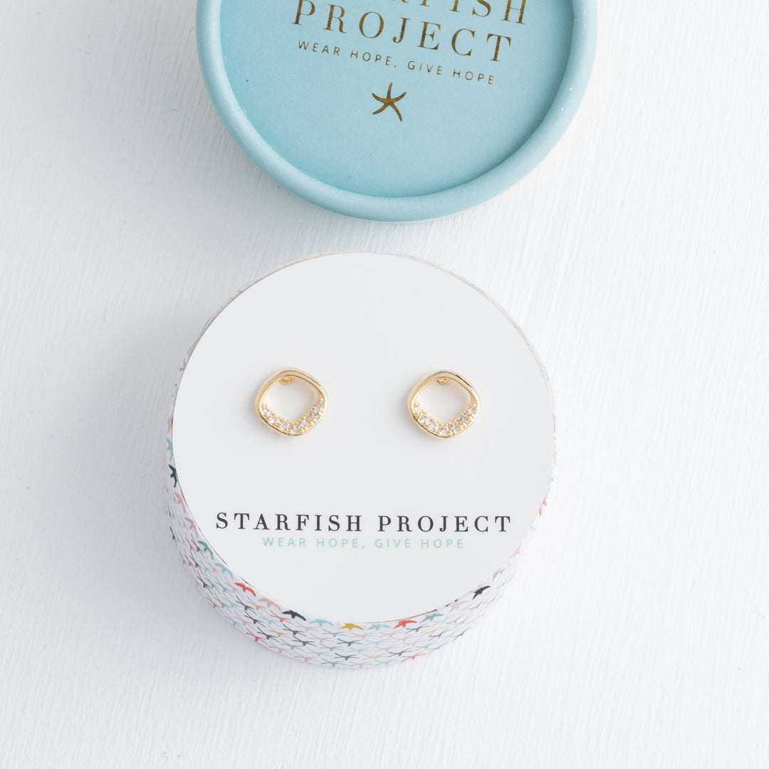 Halo Gold Studs