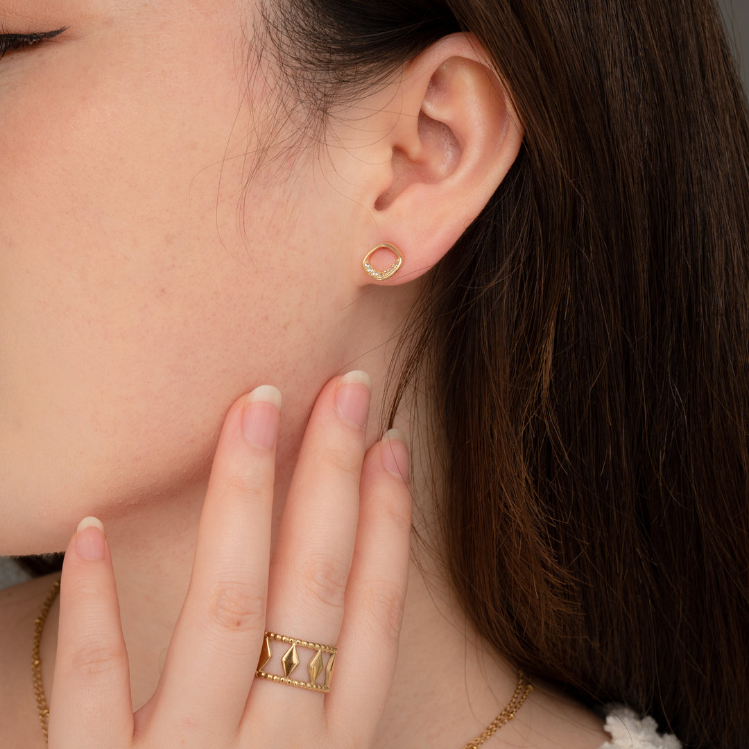 Halo Gold Studs