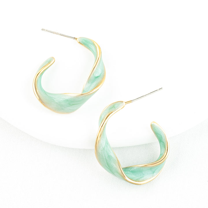 With a Twist Hoops in Mint