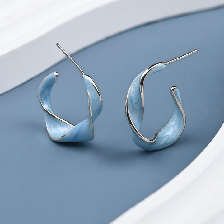 With a Twist Hoops in Sky Blue