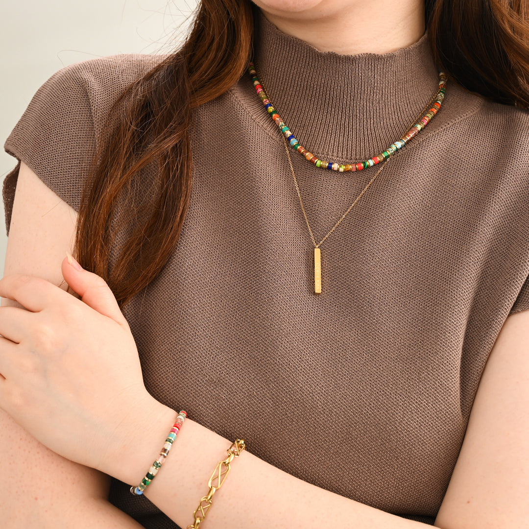 Give Justice Gold Bar Necklace