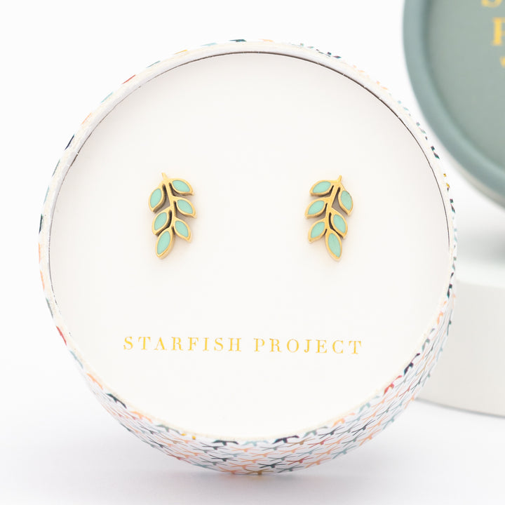 Rowen Stud Earrings in Mint