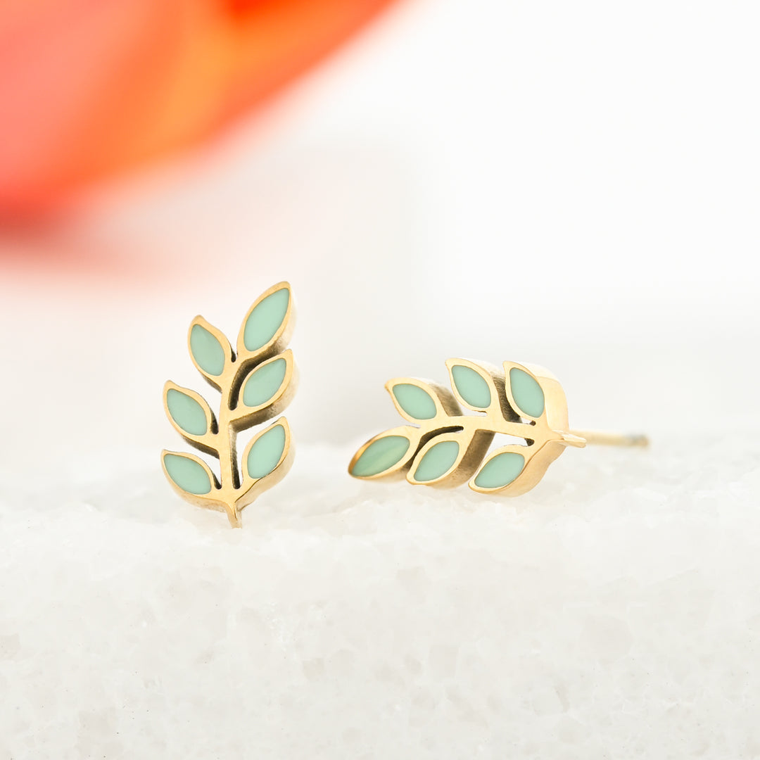 Rowen Stud Earrings in Mint