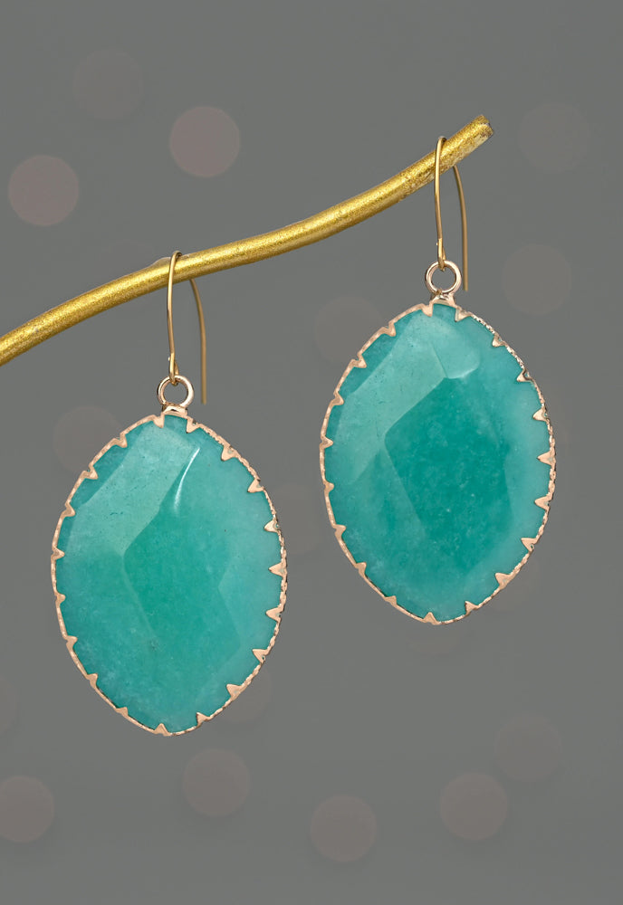 Radiant Light Crystal Earrings in Aqua