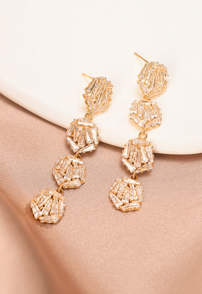 Bliss Zircon Cluster Dangle Earrings