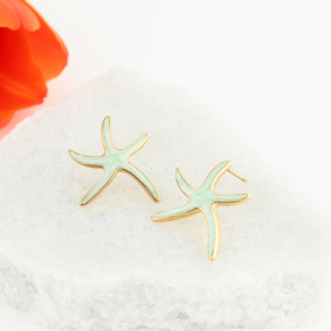 Starfish Hope Studs in Mint