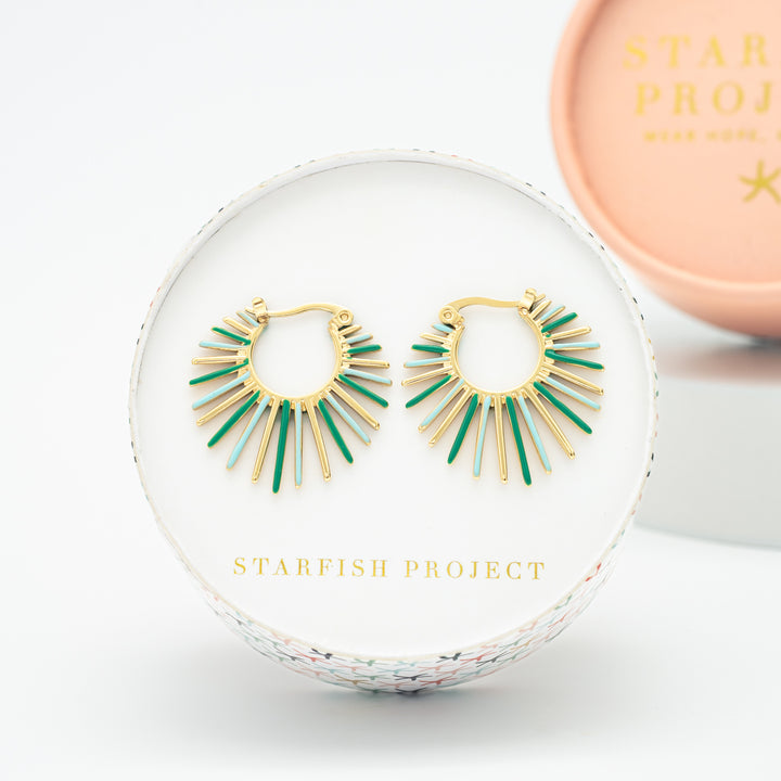 Radiant Rise Hoops in Mint