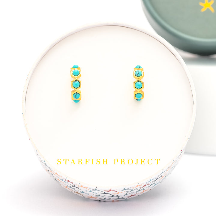 Joyful Turquoise Small Hoop Earrings