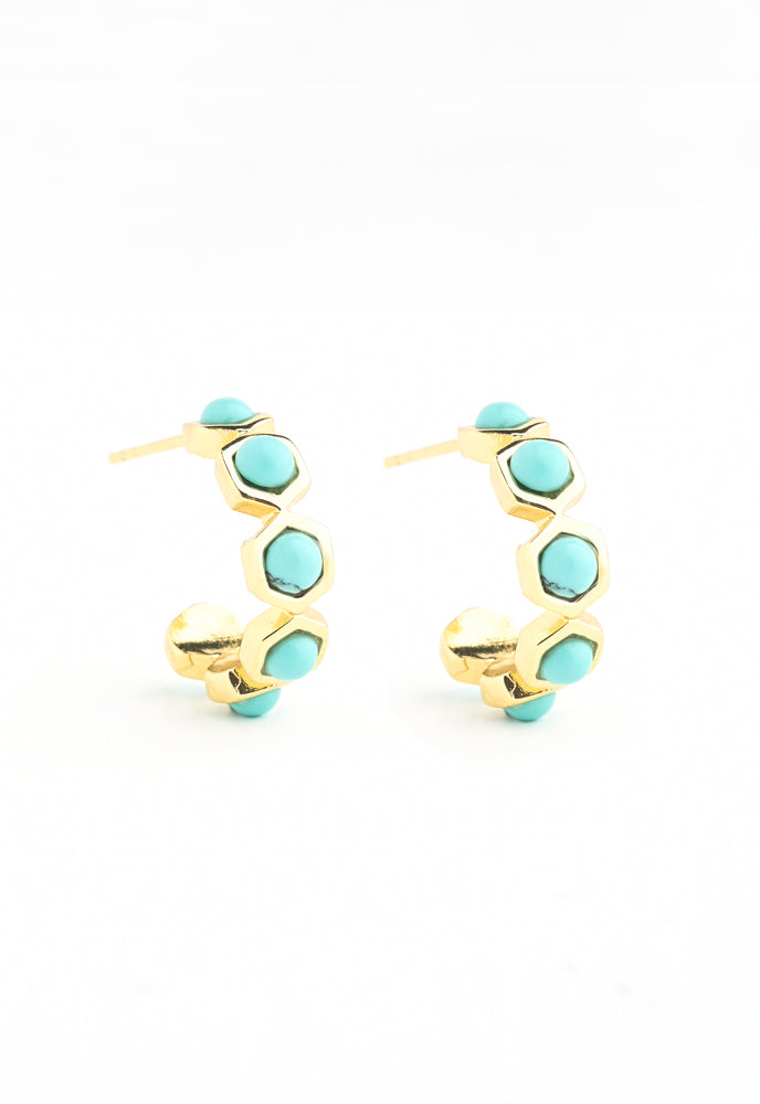 Joyful Turquoise Small Hoop Earrings