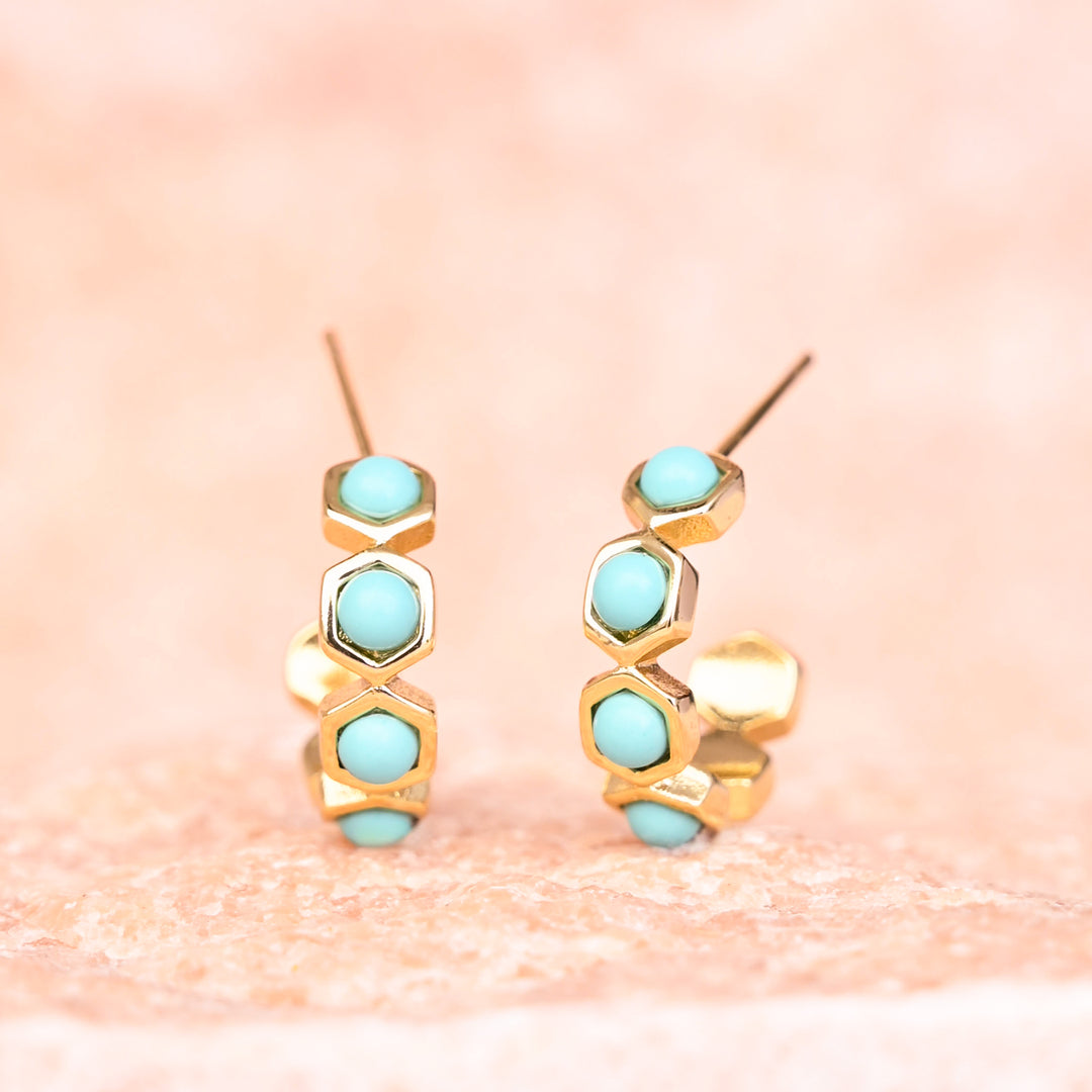 Joyful Turquoise Small Hoop Earrings