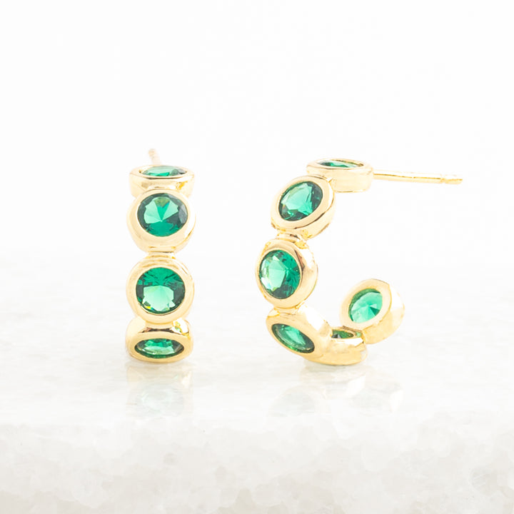 Jubilee Emerald Green Hoop Earrings