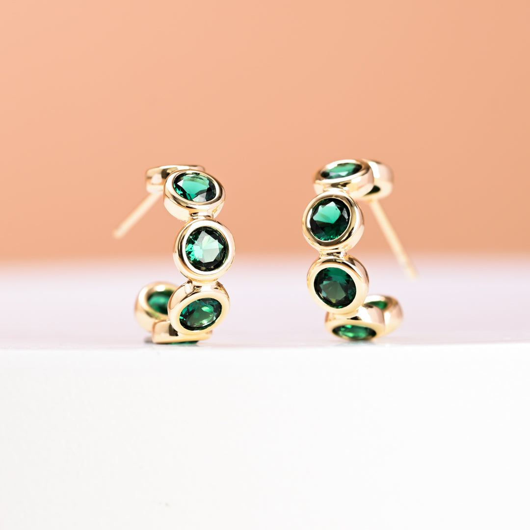 Jubilee Emerald Green Hoop Earrings