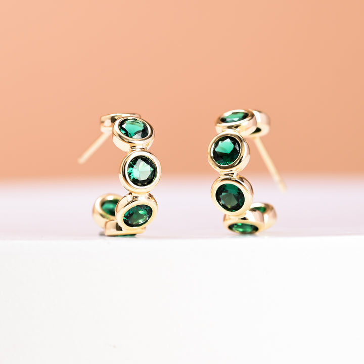 Jubilee Emerald Green Hoop Earrings