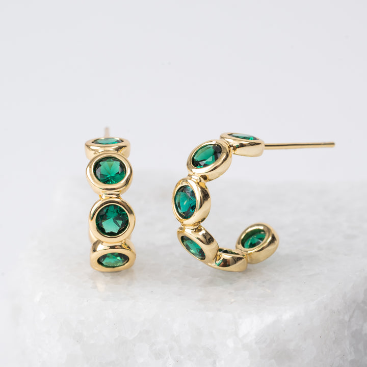 Jubilee Emerald Green Hoop Earrings