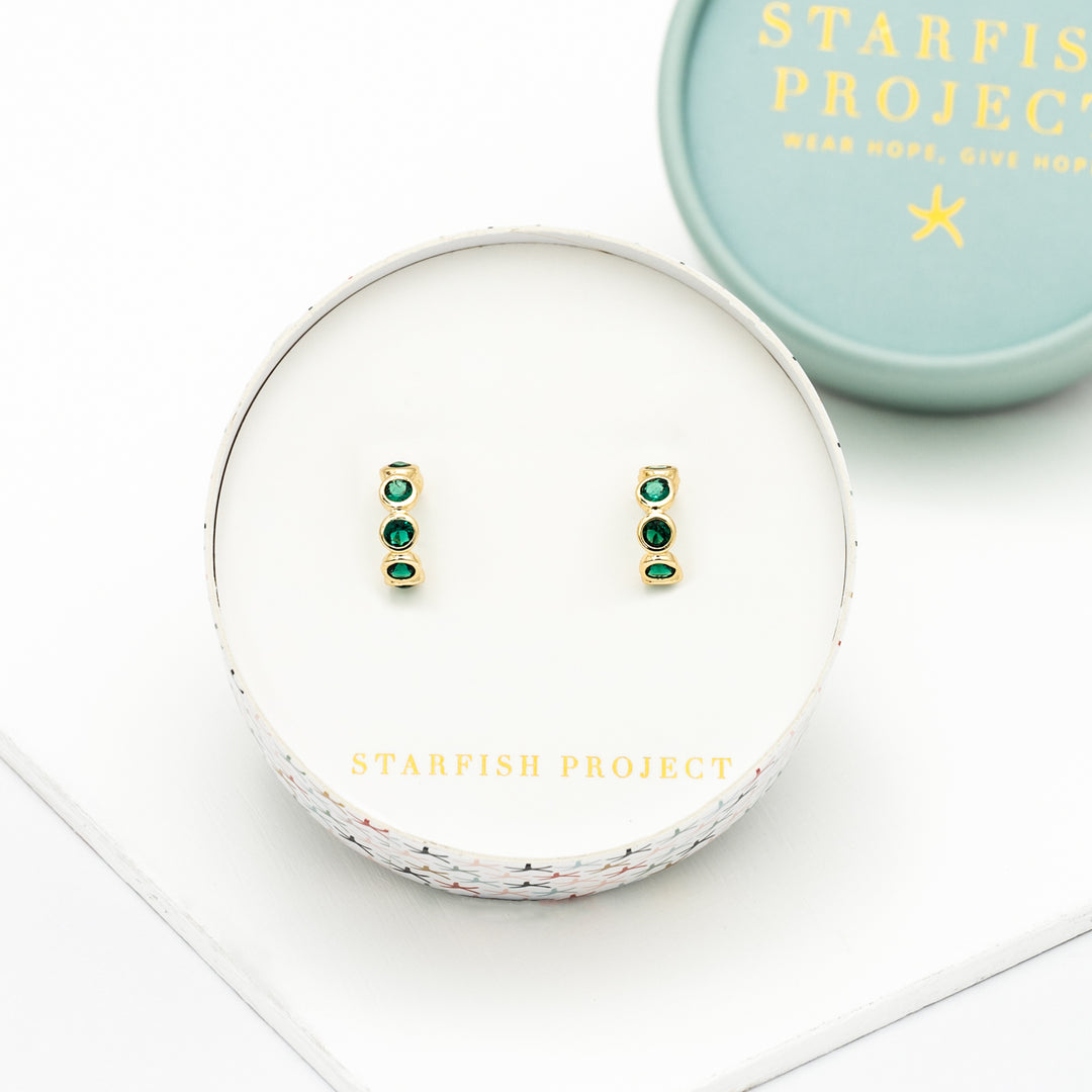 Jubilee Emerald Green Hoop Earrings