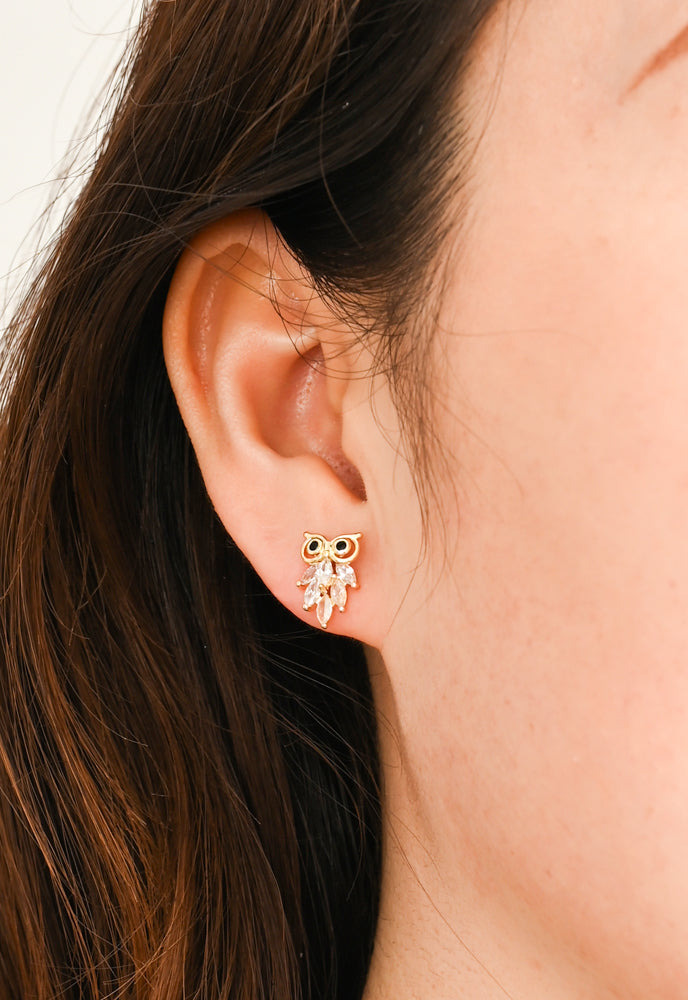 Owl Zircon Studs