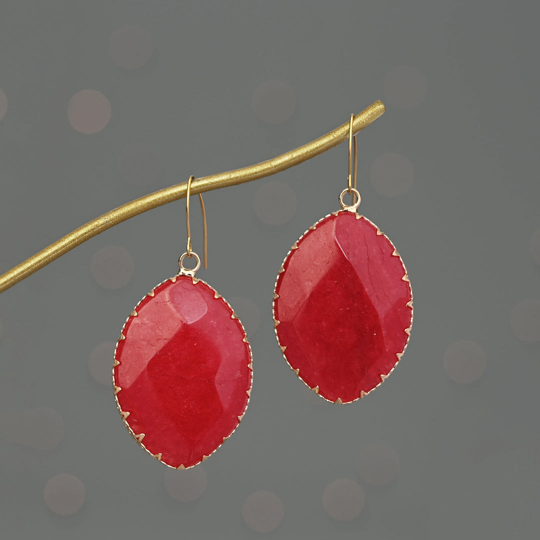 Radiant Light Crystal Earrings in Berry