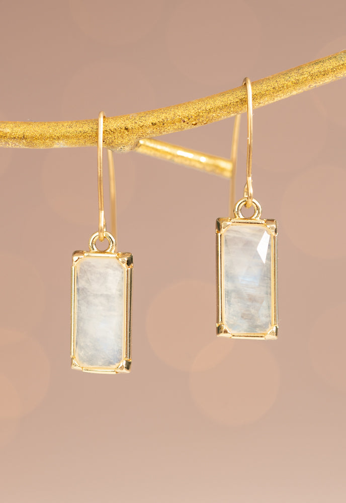 Moonlit Grace Earrings in Gold & Moonstone