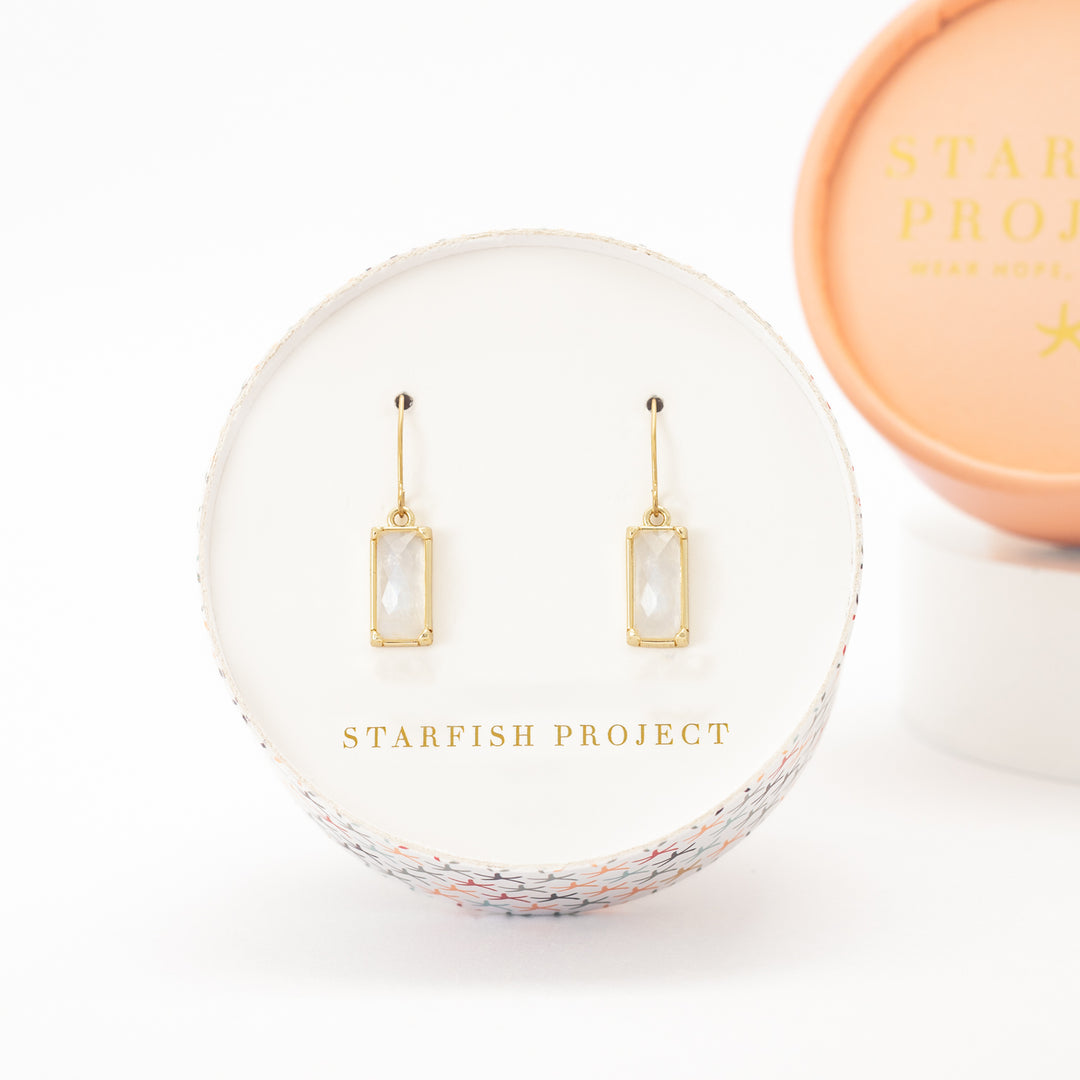 Moonlit Grace Earrings in Gold & Moonstone