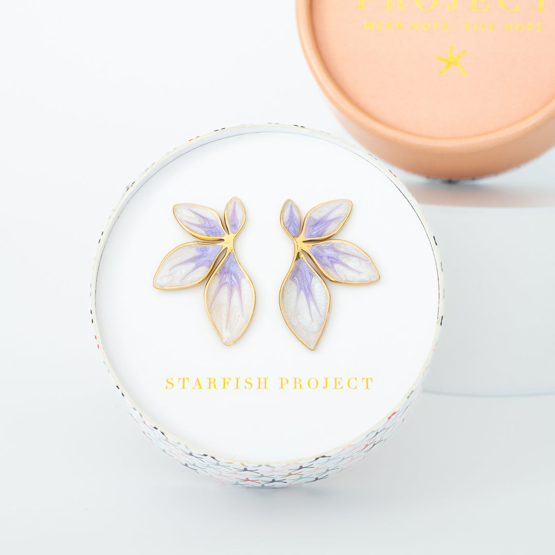 Fourish Lavender Leaf Earrings