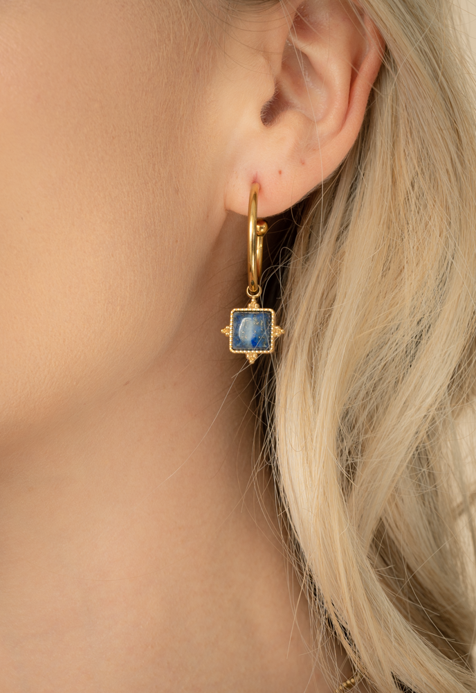 Contented Earrings in Captivating Blue Lapis