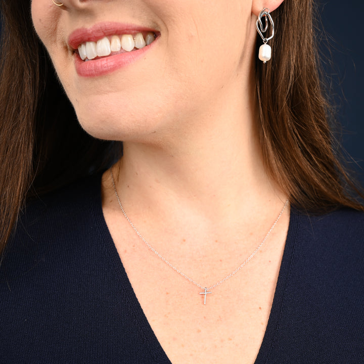 Faithful Sterling Silver Classic Cross Necklace