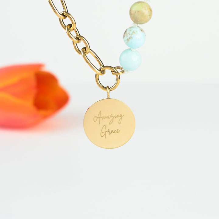 Amazing Grace Turquoise & Chain Necklace