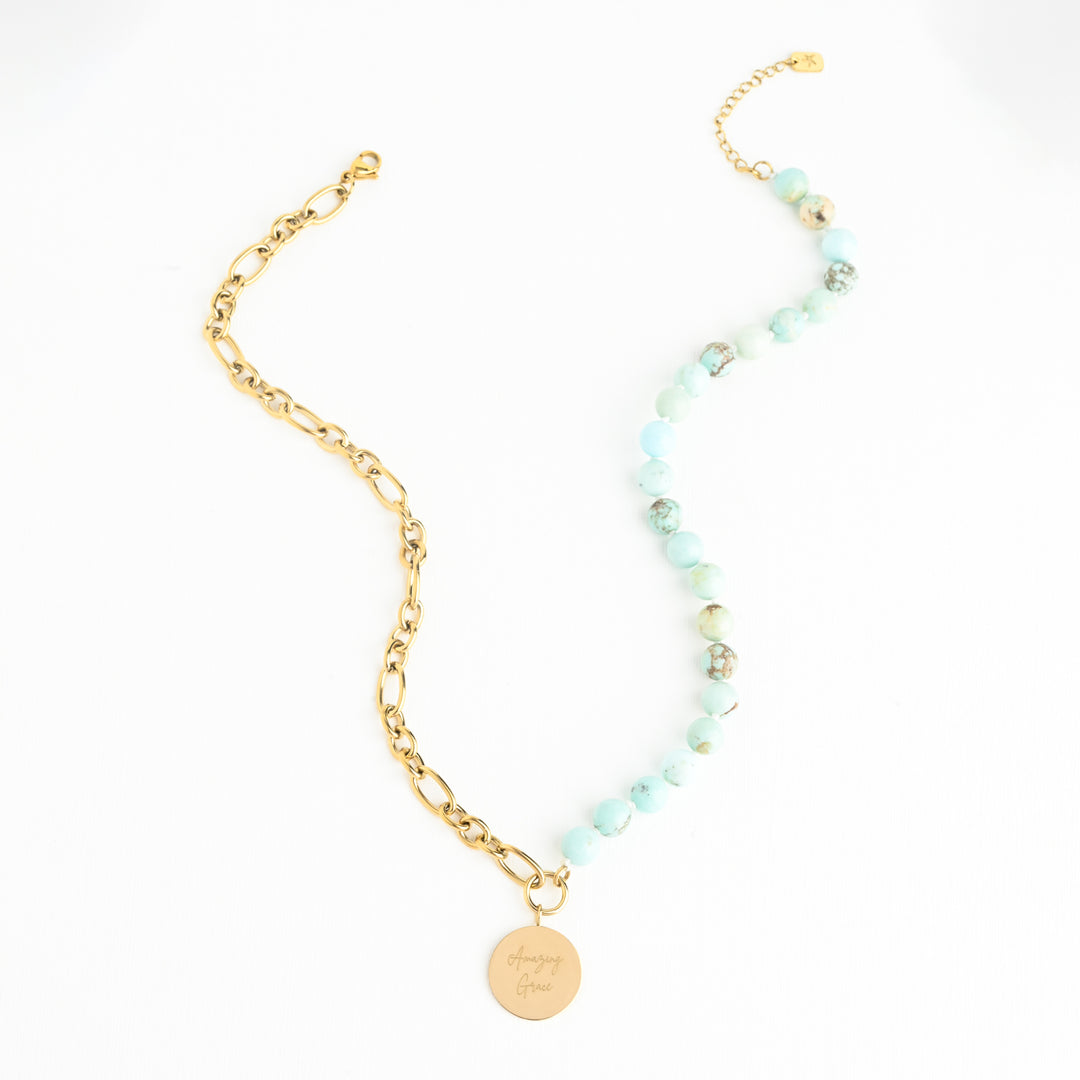 Amazing Grace Turquoise & Chain Necklace