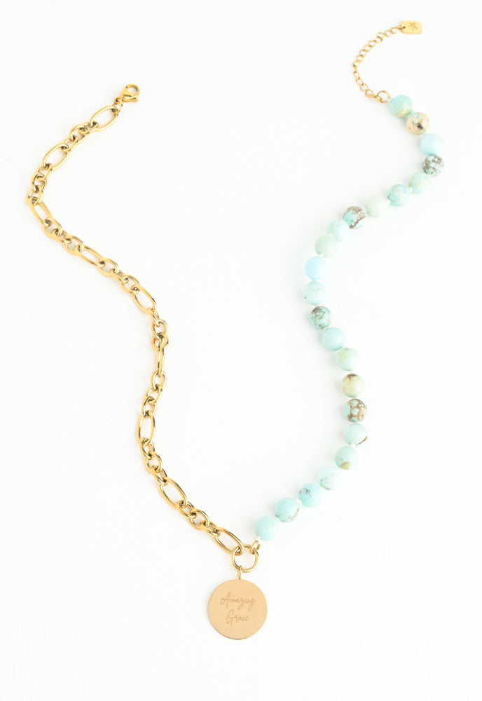 Amazing Grace Turquoise & Chain Necklace