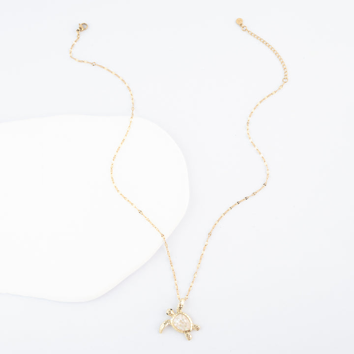 Turtle Necklace in Mother of Pearl