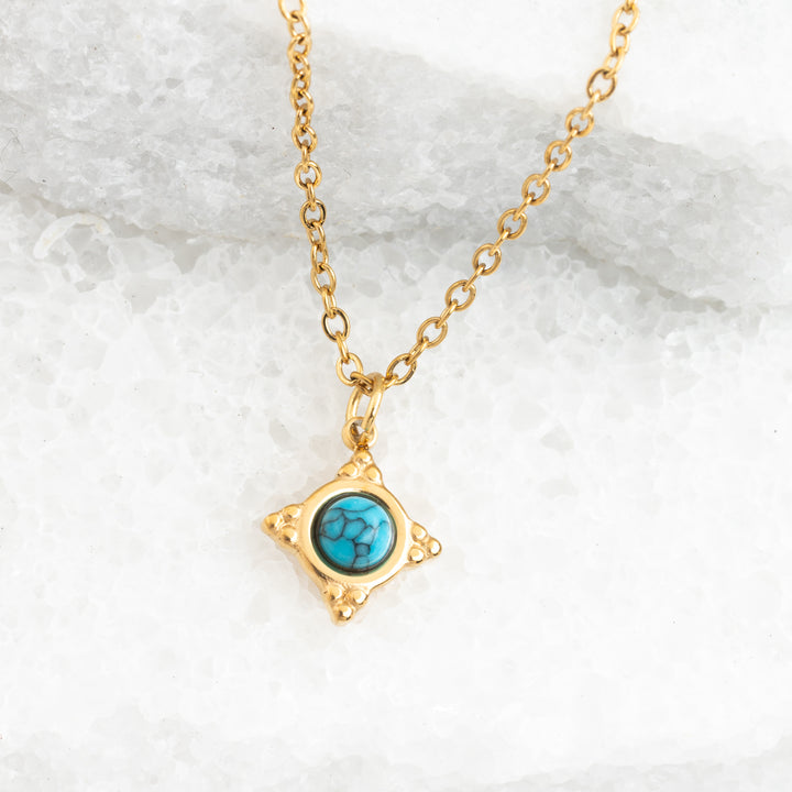 Turquoise Compass Rose Necklace