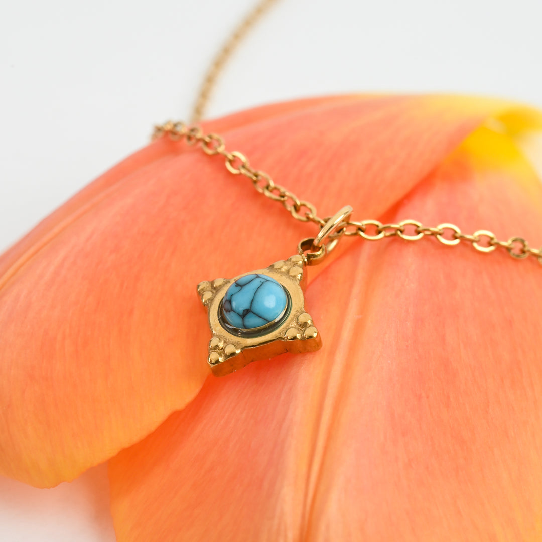 Turquoise Compass Rose Necklace