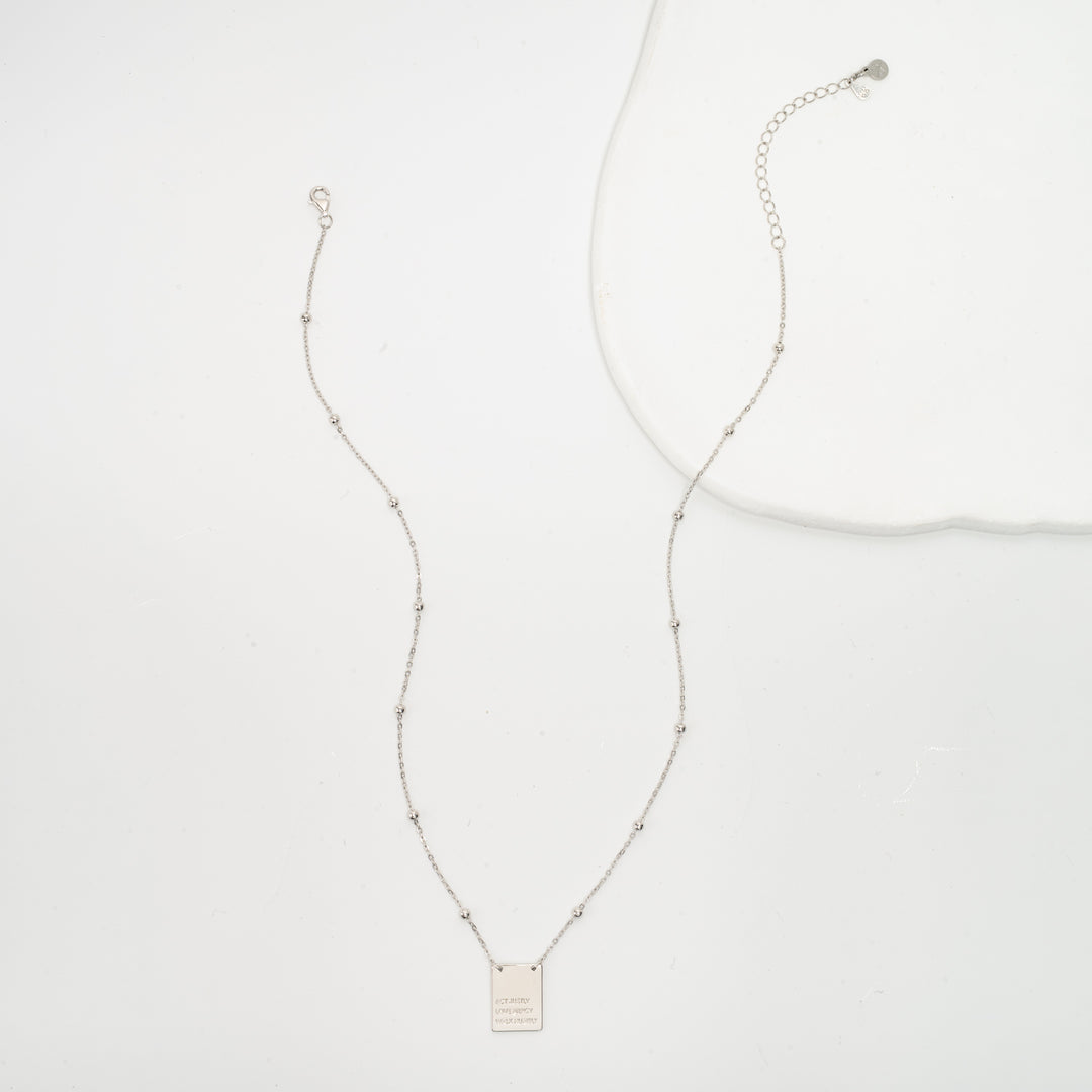 Act Justly Necklace in Sterling Silver