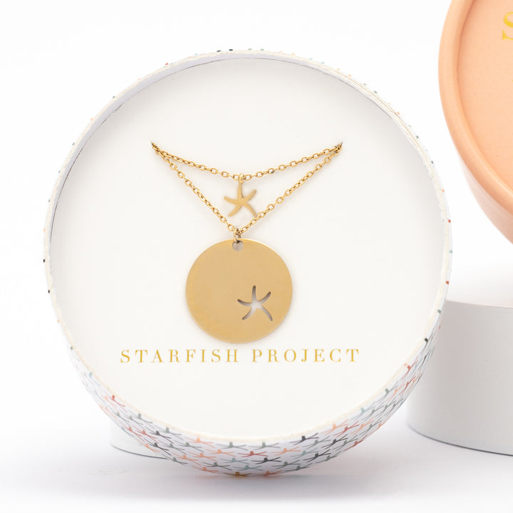 Community Gold Starfish Pendant Necklace Set