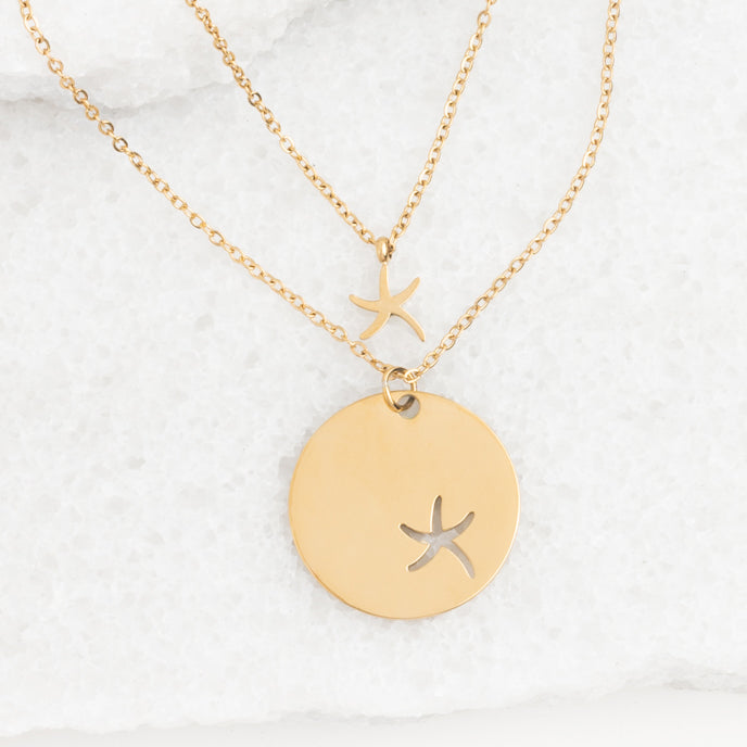 Community Gold Starfish Pendant Necklace Set
