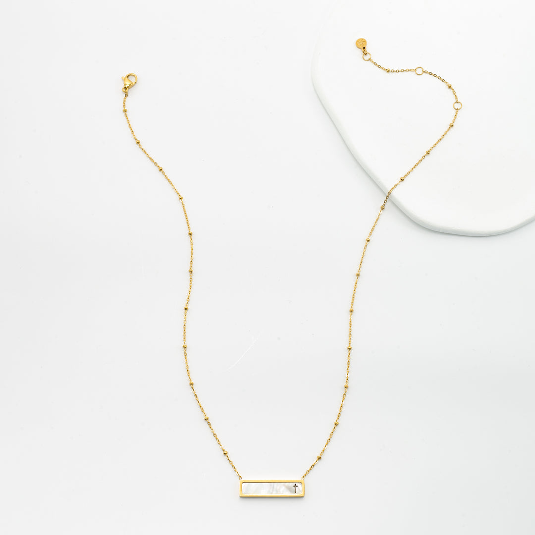 Faith Reversible Cross Bar Necklace