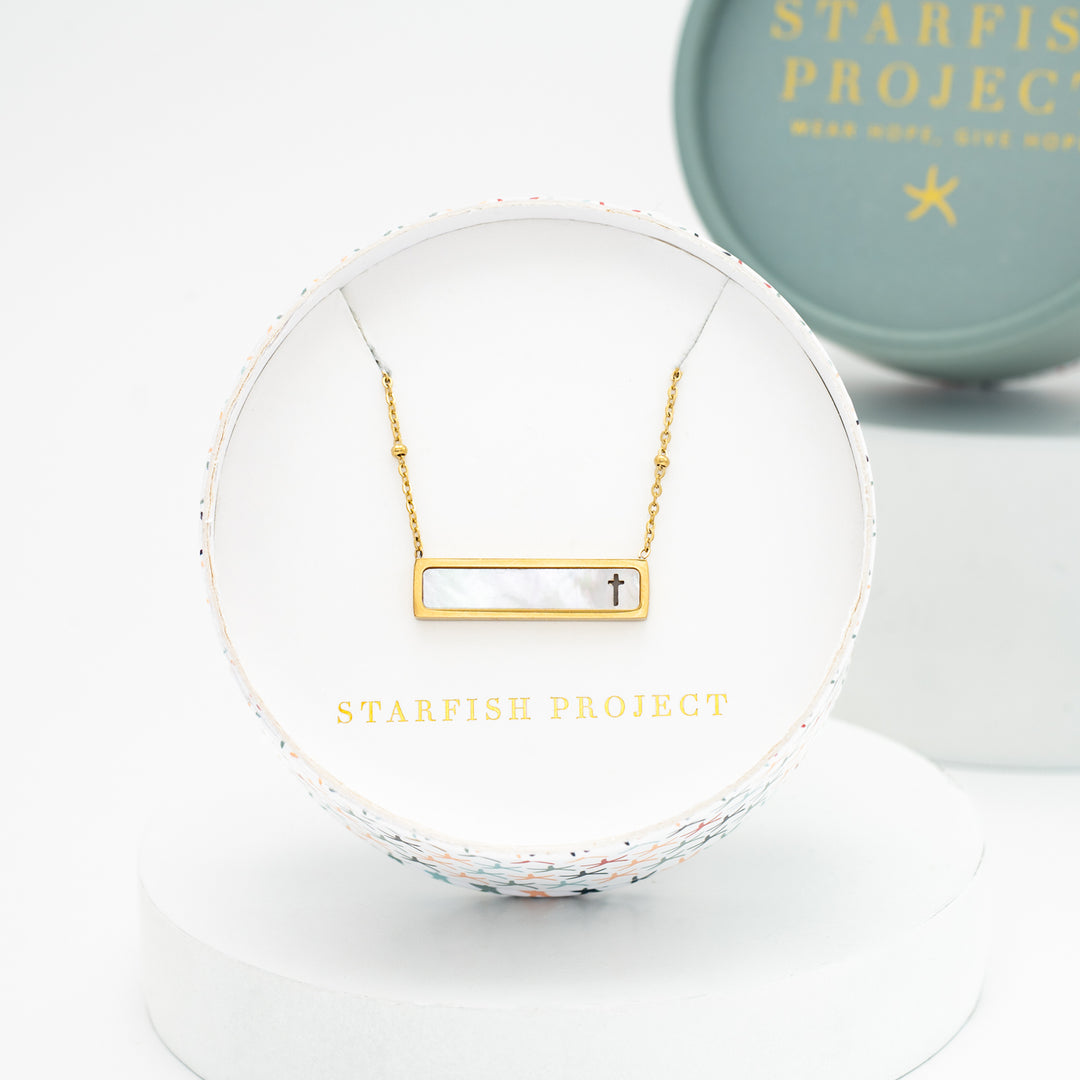 Faith Reversible Cross Bar Necklace