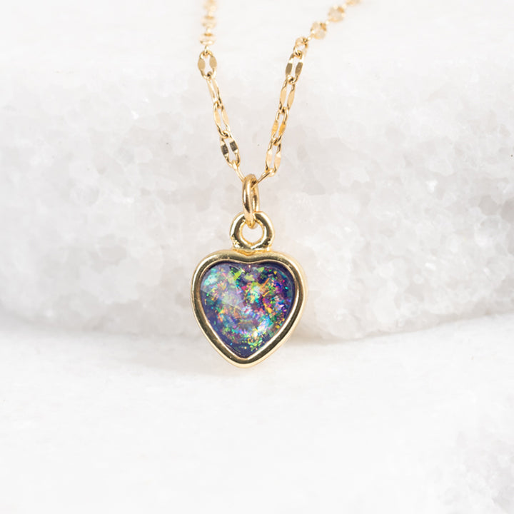 Wear Blue Gold Heart Necklace